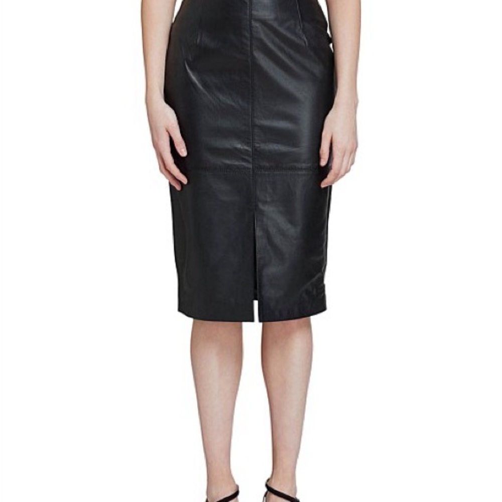 Oxford Darby Genuine Leather Pencil Skirt NWT - US0